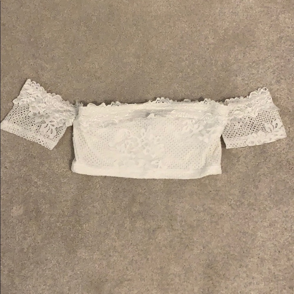 Super cropped white top from pretty little thing